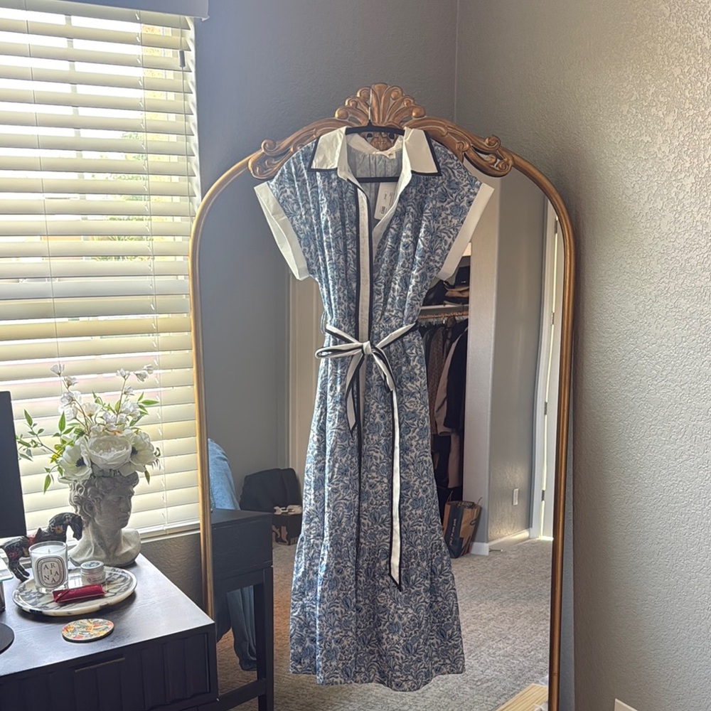 Elegant Blue and White Dress
